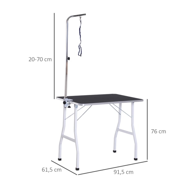 Hundebord til pleje, 91,5x61,5x76 cm, sort