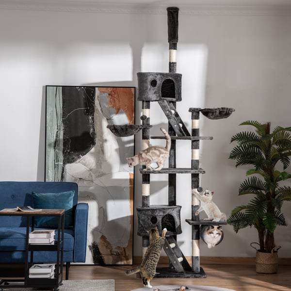 Kattträd, 60x45x240-260 cm, Mörkgrå