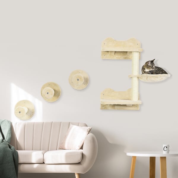 Kattetårn sæt, 40x28x73 cm, Beige