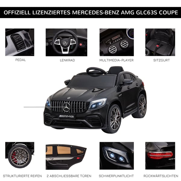 Elektrisk legebil, Mercedes-Benz AMG GLA45, 115x70x55 cm, Sort