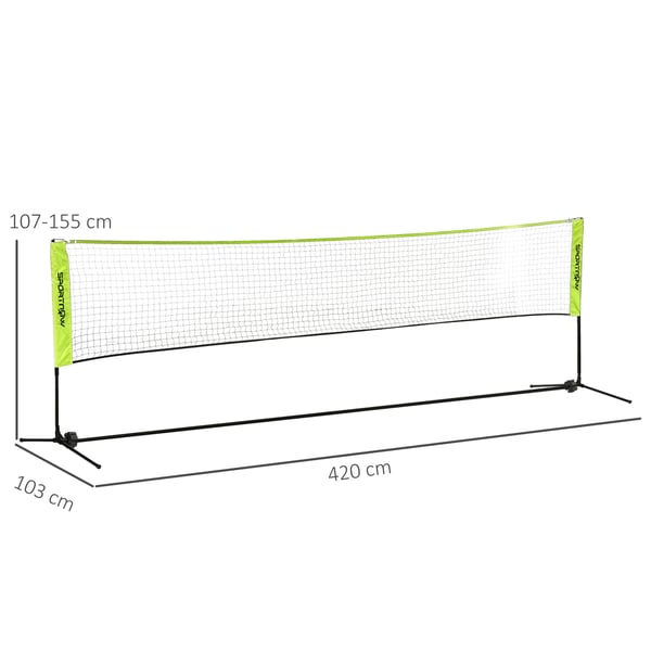 Badmintonnet sæt, 420x103x107-155 cm, Blå