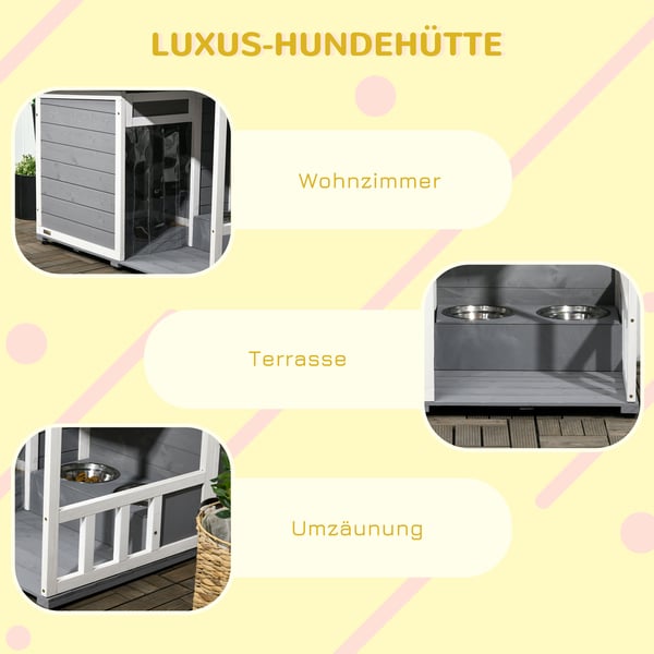 Hundkoja, 103x62x60-66 cm, Grå