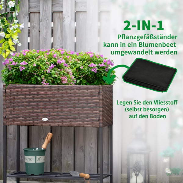 Hævet plantekasse, 70x30x72 cm, Brun