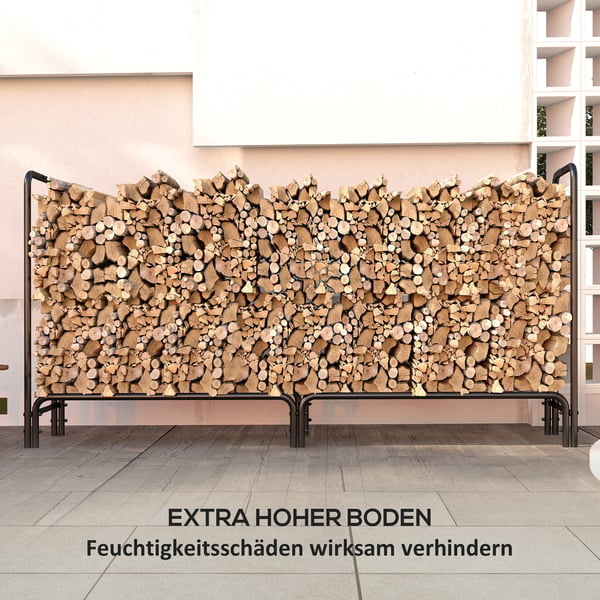 Vedställ, Justerbar, 200x36x99 cm, Svart