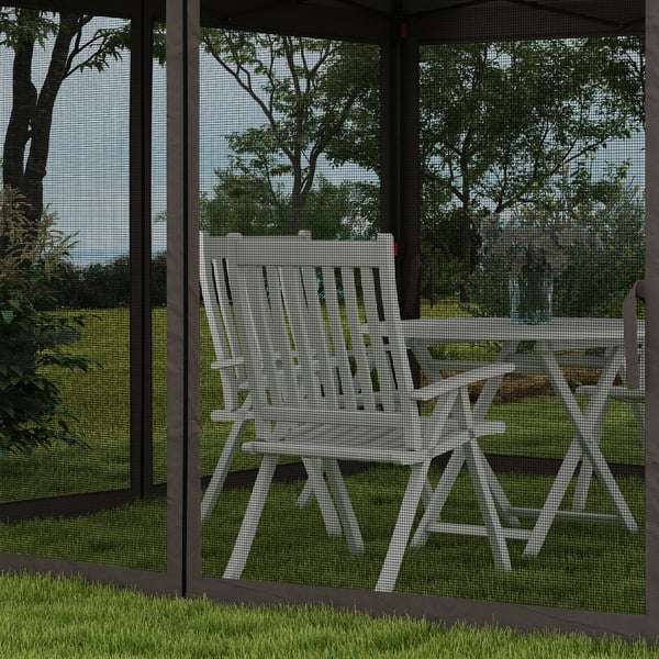 Hopfällbart paviljong, 325x325x270 cm, krämvit