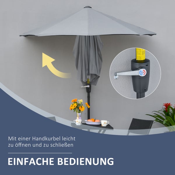 Parasol, 190x200x240 cm, Mørkegrå