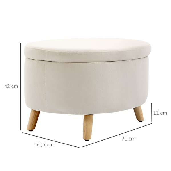 Opbevaringsbænk, 71x51,5x42 cm, Beige