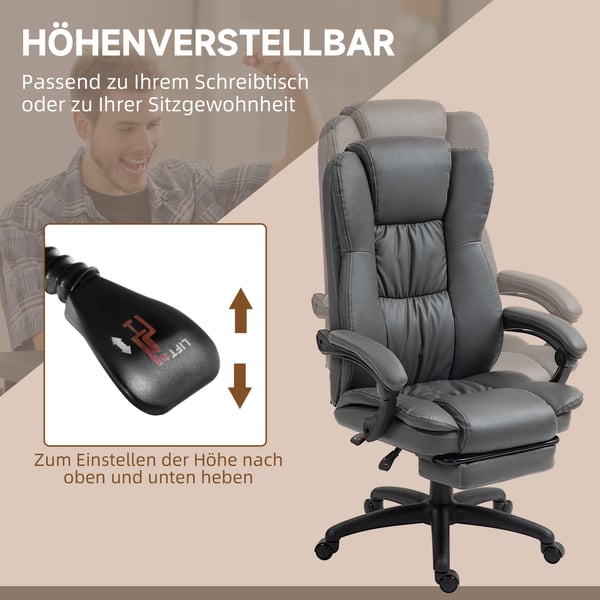 Kontorstol, 68,5x68,5x113-121 cm, Mørkegrå
