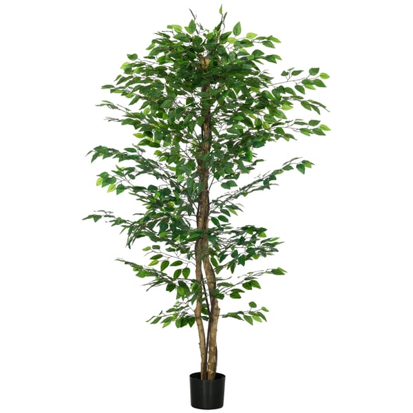 Konstgjord Ficus Träd 180 cm Grön, plast