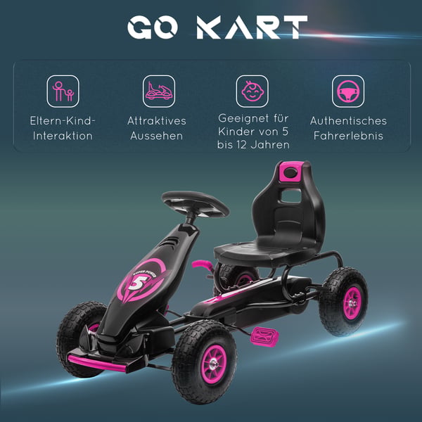 Go-kart, 121x58x61 cm, Pink