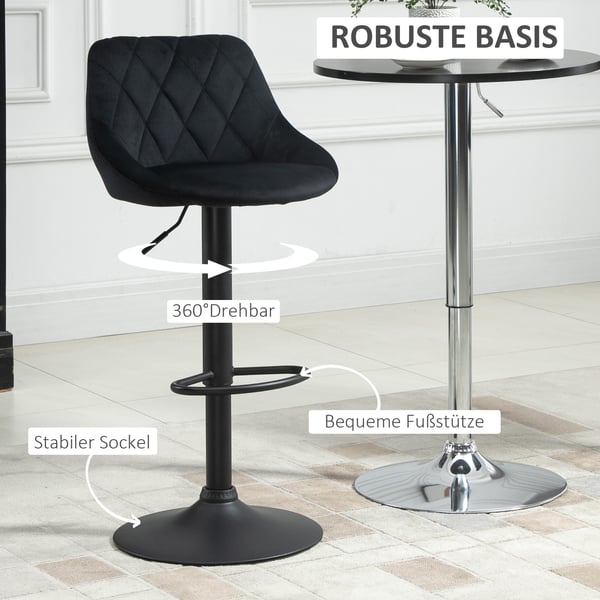 Barstol sæt, 46x48x83-104 cm, Sort