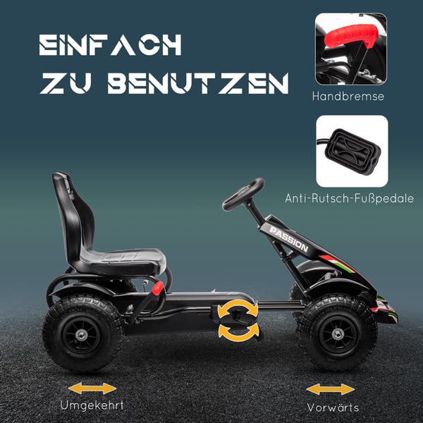 Pedal Go-Kart, 121x58x61 cm, Sort