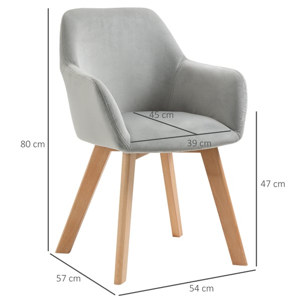 Matstol, 54x57x80 cm, Grå