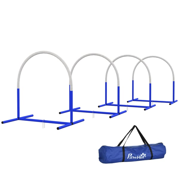 Koira agility -setti, 88x64x95 cm, sininen ja valkoinen