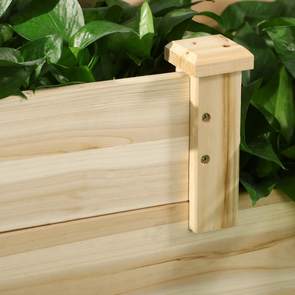 Hævet plantekasse, 3-niveaus træplantekasse, 108x88x36 cm, natur