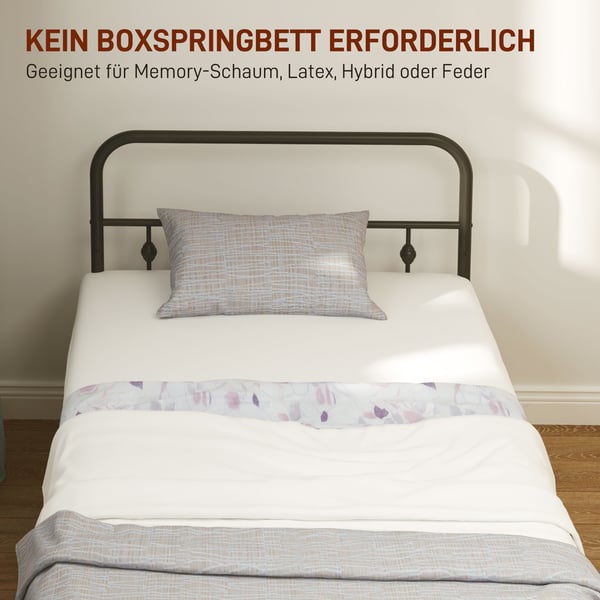 Sengeramme, 206,9x91,8x82,5 cm, Sort