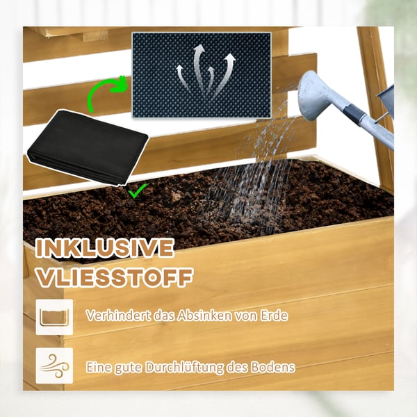Højbeds plantekasse med espalier, 63x39x160 cm, Brun