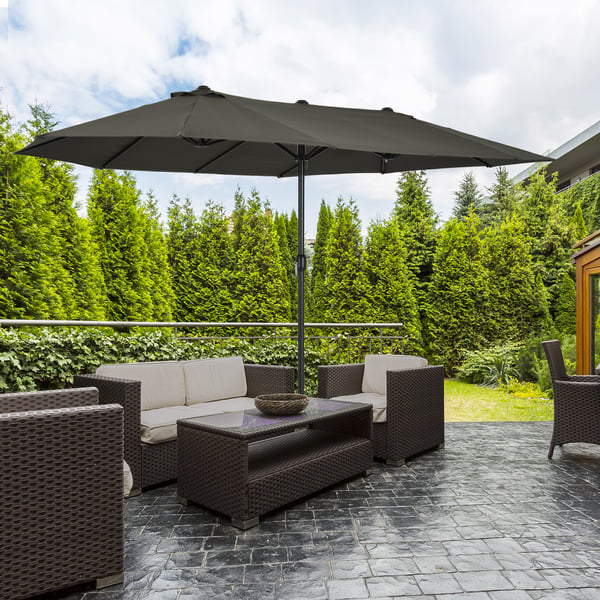 Patio Paraply, 460x270x240 cm, Grå