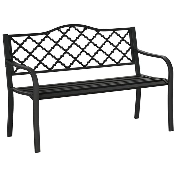 Trädgårdsbänk, 128x58,5x89 cm, Svart