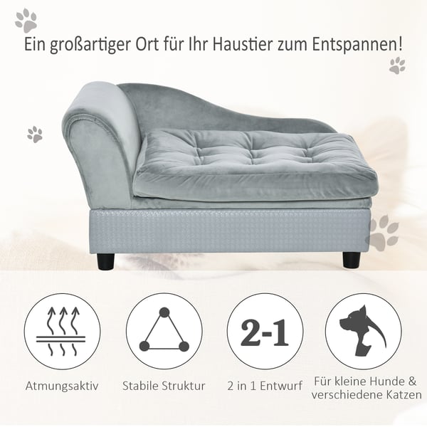 Hundesofa, 76x45x41.5 cm, lyseblå