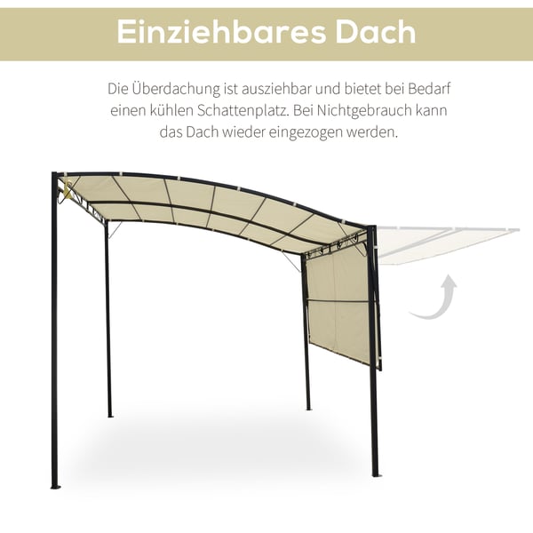 Pavillon, 300x250x200 cm, Sort og Hvid