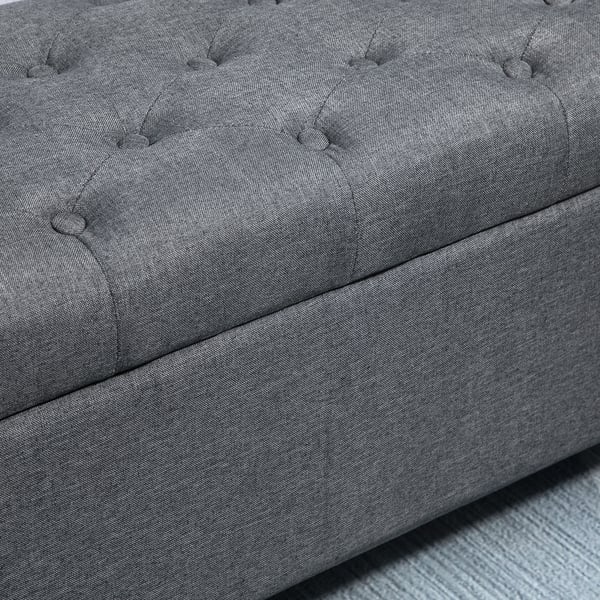 Bænk med opbevaring, 100x40x44 cm, mørkegrå