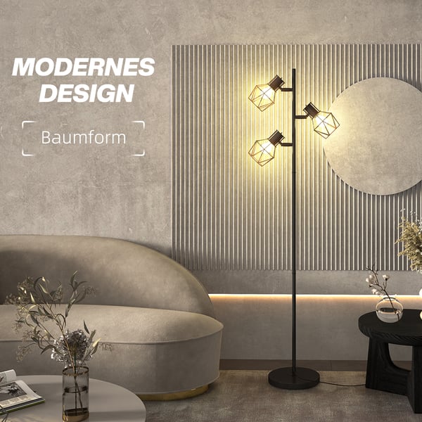 Gulvlampe, 41x28x169 cm, Sort