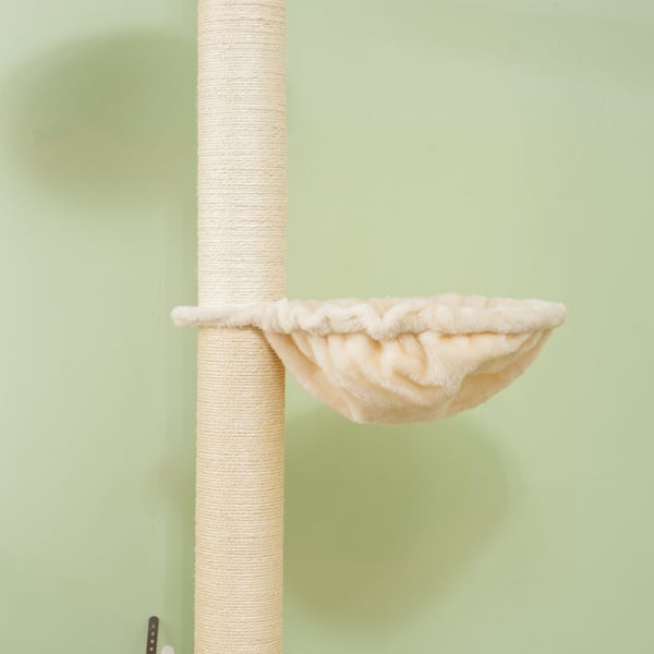 Kattetræ, 40x40x230-250 cm, Eg, Creme