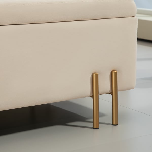 Opbevaringsbænk, 100x40x42 cm, Beige