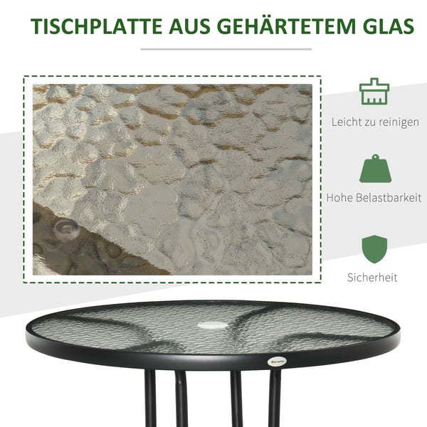 Trädgårdsbord, 80x72 cm, Svart