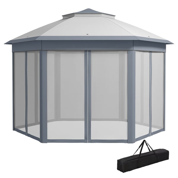 Havepavillon, 405x405 cm, Grå