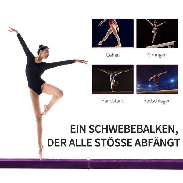 Balancebom, 210x10x6,5 cm, lilla