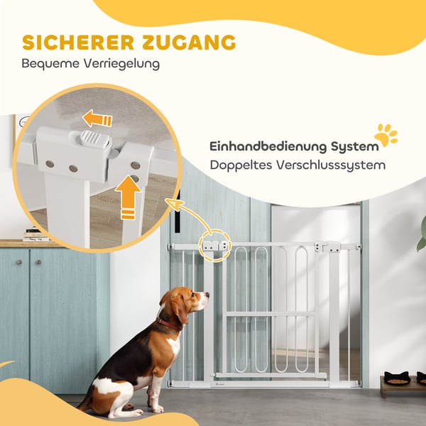 Hundegitter, 76-104x76 cm, Hvid