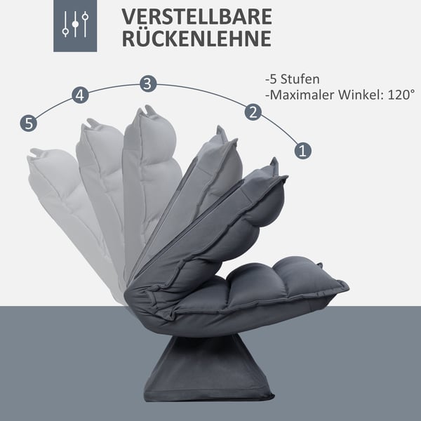 Golvstol, 62x70x95 cm, Mörkgrå