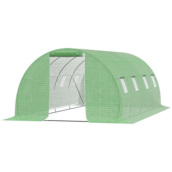 Gå-ind Polytunnel Drivhus, 600x300x200 cm, Grøn