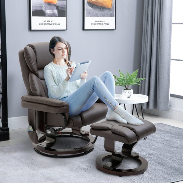 Fåtölj med reclinerfunktion, 79x82x101 cm, Brun