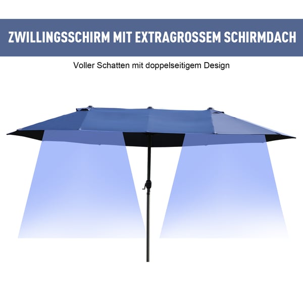 Patiosateenvarjo, 460x270x240 cm, Sininen