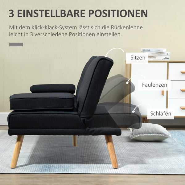Soffa med sängfunktion, 181x77x78 cm, Grå