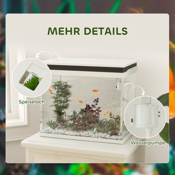 Akvarium, 48x30x41 cm, Hvid
