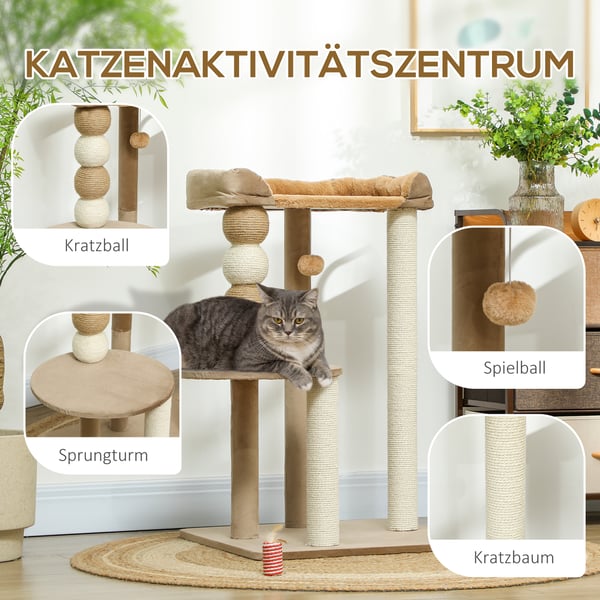 Kattträd, 56x54x86 cm, Brun