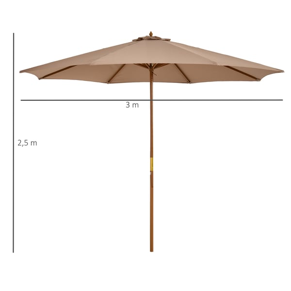 Paraply, 300x250 cm, Khaki