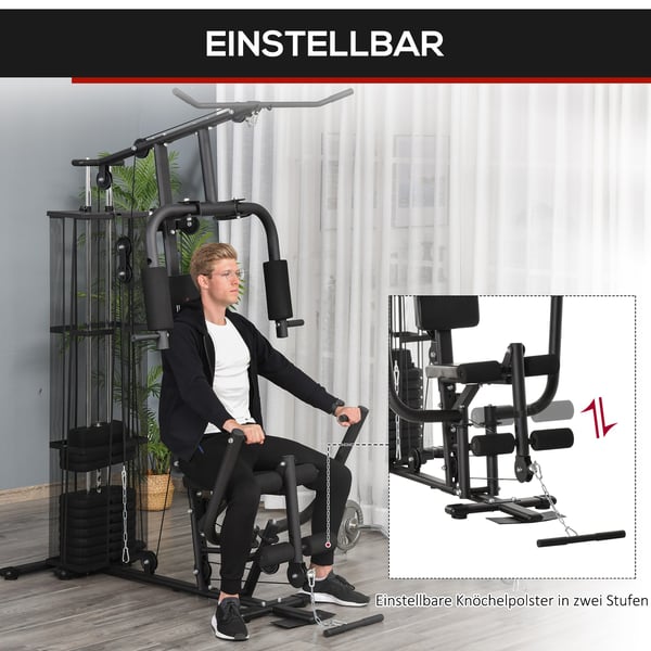 Home Gym Station, 150x110x210 cm, Sort