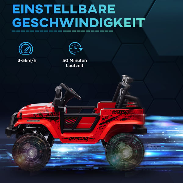 Elektrisk Børnebil, 109x67x68,5 cm, Rød