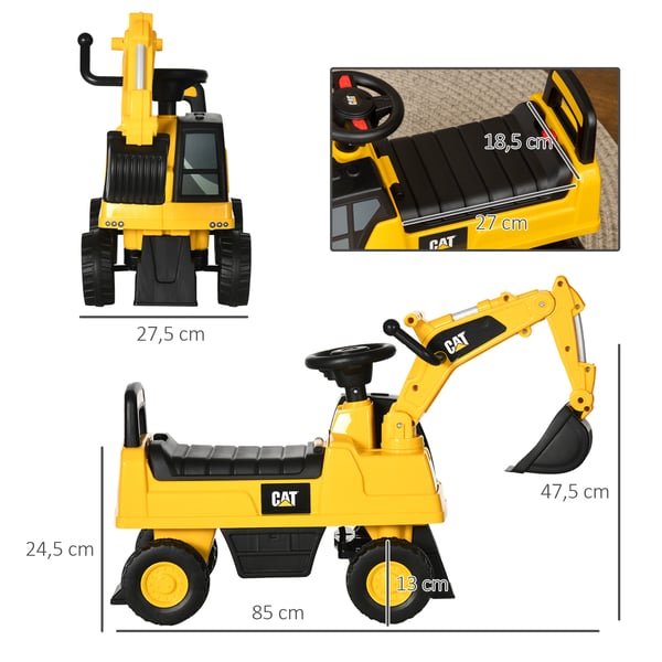 Ride-On Gravemaskine, 85x27,5x47,5 cm, Gul og Sort