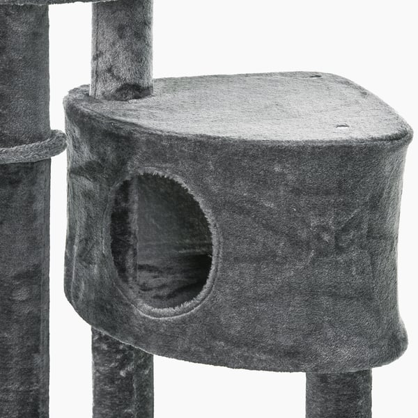 Kissan kiipeilypuu, 55x45x220-265 cm, tummanharmaa