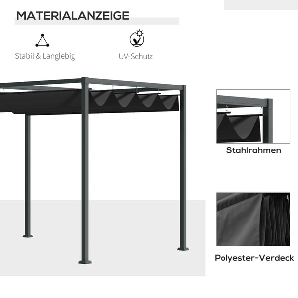 Pergola, 298x213x221 cm, Musta