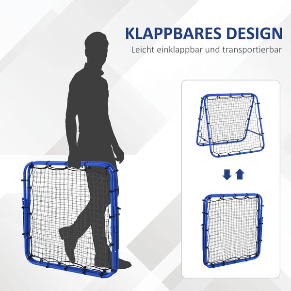 Fotboll Reboundernät, 100x95x90 cm, Blå