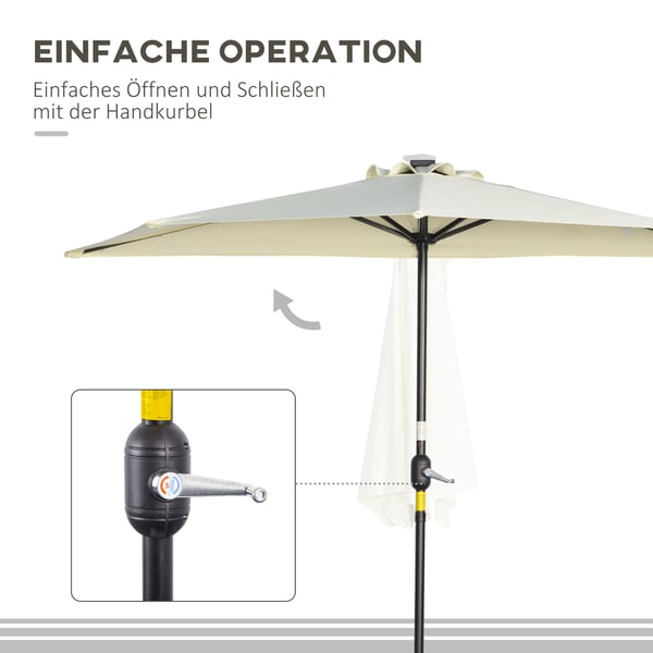 Patiosateenvarjo, 270x135x240 cm, beige