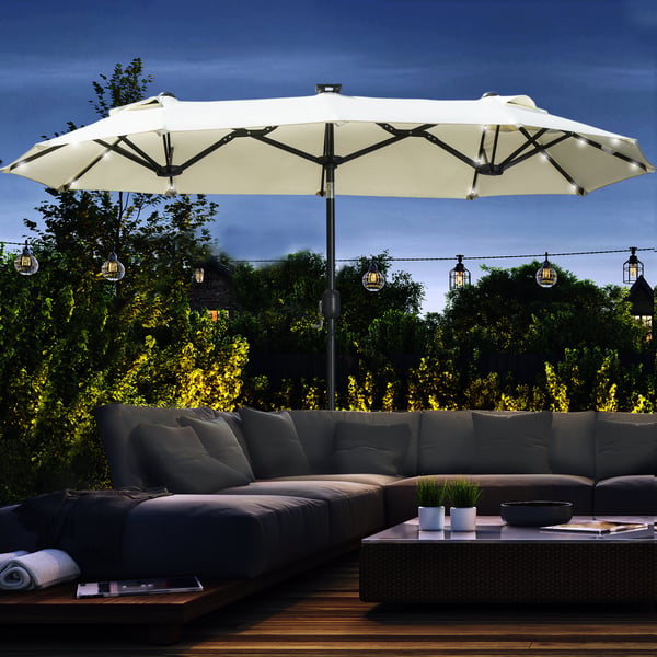 Patiosateenvarjo, 292x150x218 cm, beige