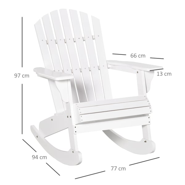 Adirondack keinutuoli, 77x94x97 cm, valkoinen